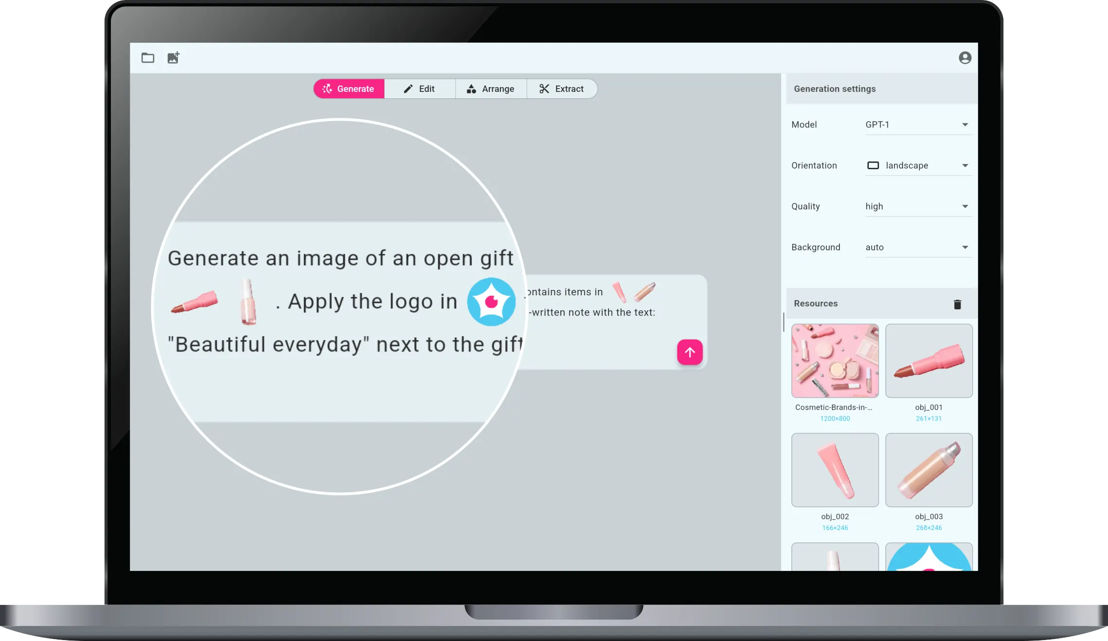 Bach's interface showing image generation process